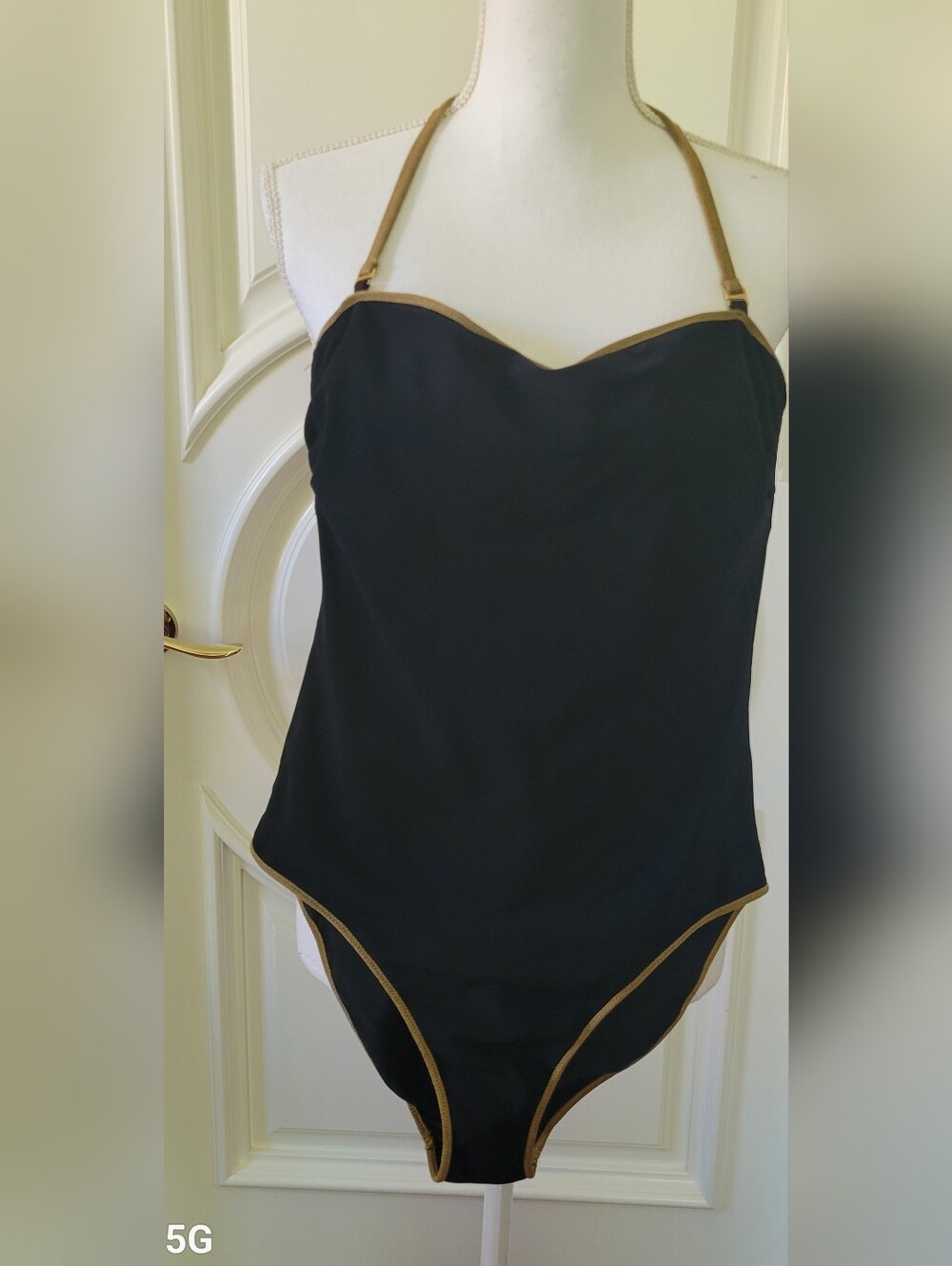 Dolce & Gabbana Black Swimwear with Gold Trim